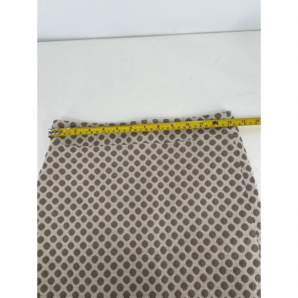Ann Taylor Loft Woven Mini Skirt - Brown Polka Dot Print,‎ Fitted Lined Sz 0P